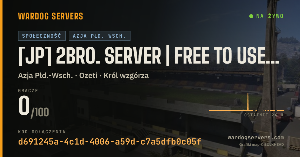 Baner ze statusem na żywo: [JP] 2BRO. Server | FREE TO USE | 自由参加