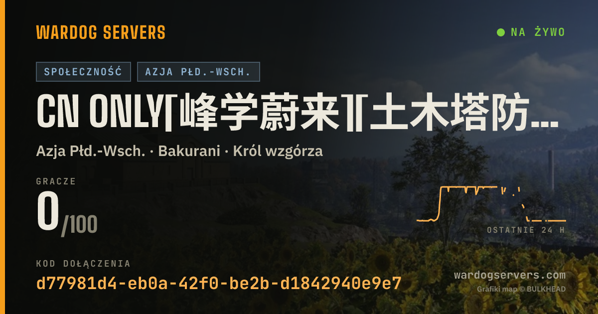 Baner ze statusem na żywo: CN ONLY[峰学蔚来][土木塔防] 50V50龟壳对冲，禁狙机枪地雷禁堵补给卡，Q群了解规则1128016087