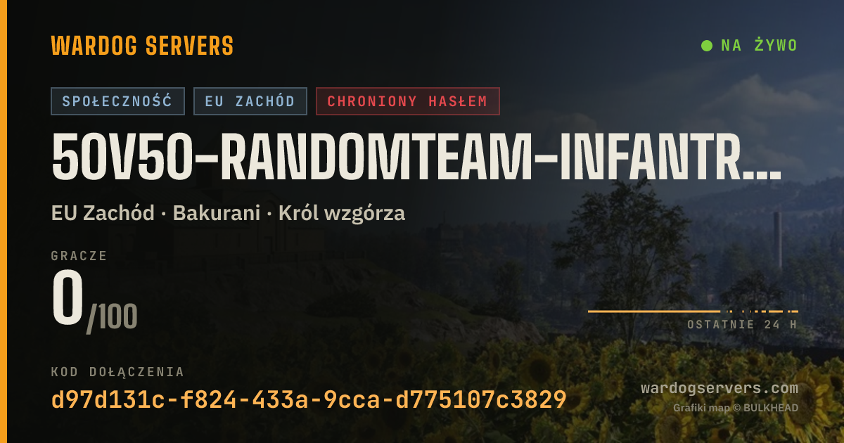 Baner ze statusem na żywo: 50v50-RandomTeam-InfantryOnly