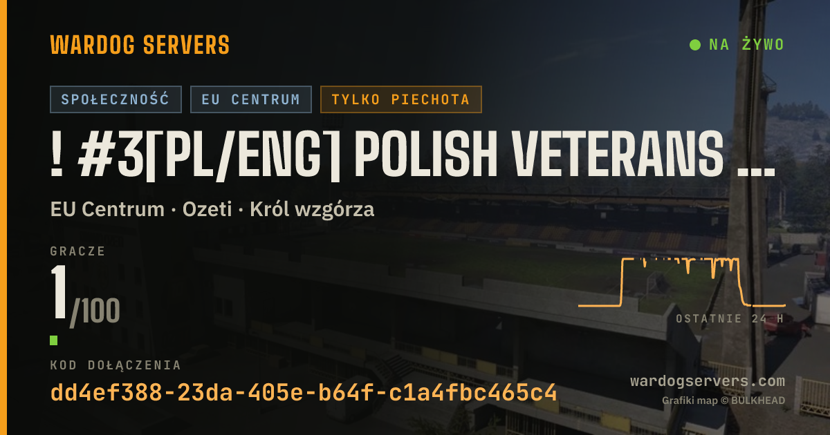 Baner ze statusem na żywo: ! #3[PL/ENG] Polish Veterans | 50 vs 50 | VIP for seeding