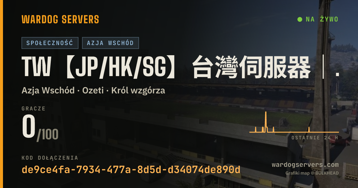 Baner ze statusem na żywo: TW【JP/HK/SG】台灣伺服器｜鎖泥馬的ping