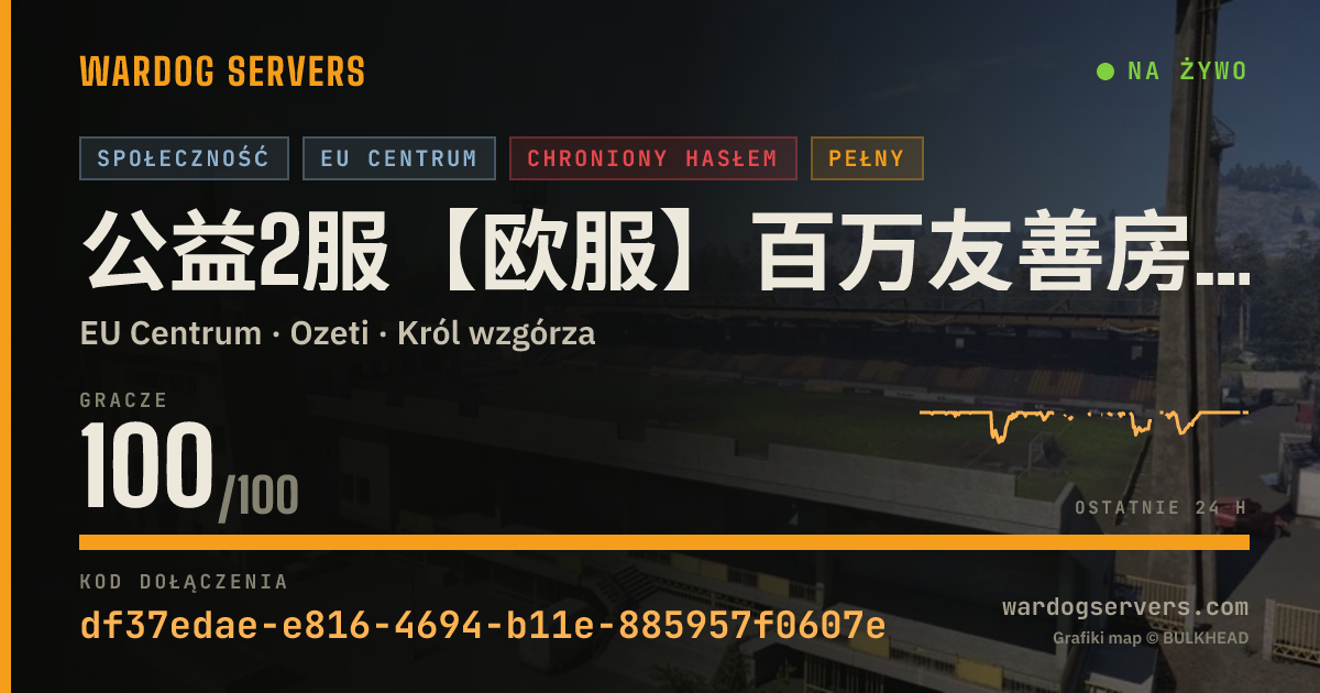 Baner ze statusem na żywo: 公益2服【欧服】百万友善房-百倍收益-QQ群：540851