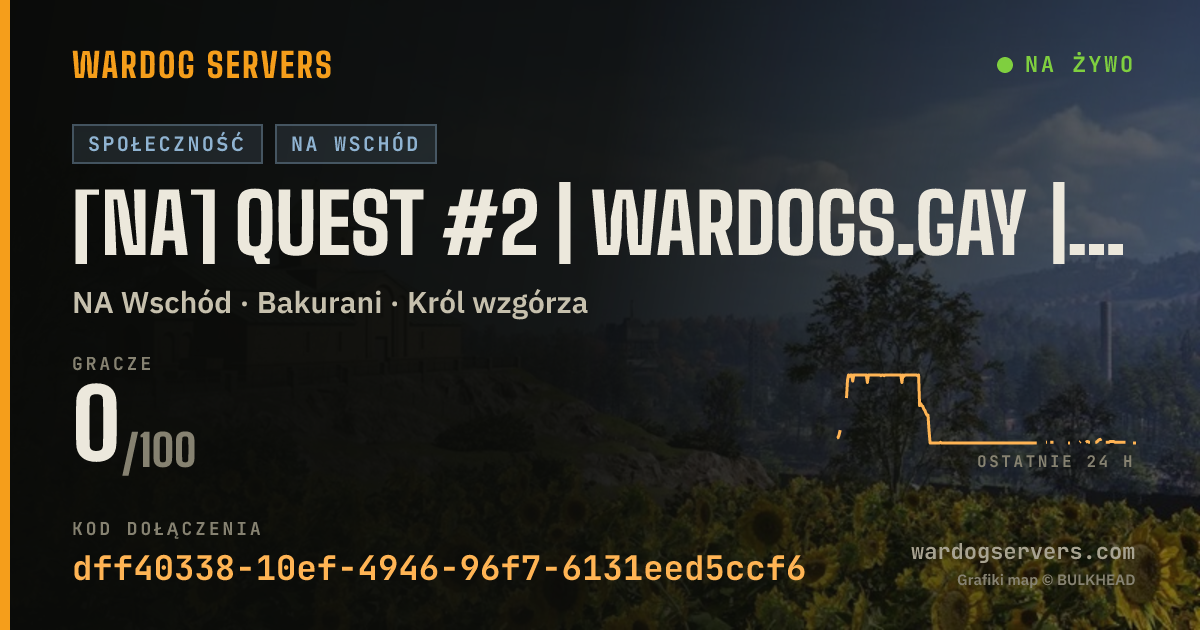 Baner ze statusem na żywo: [NA] QUEST #2 | wardogs.gay | Queers and allies | No heli GL