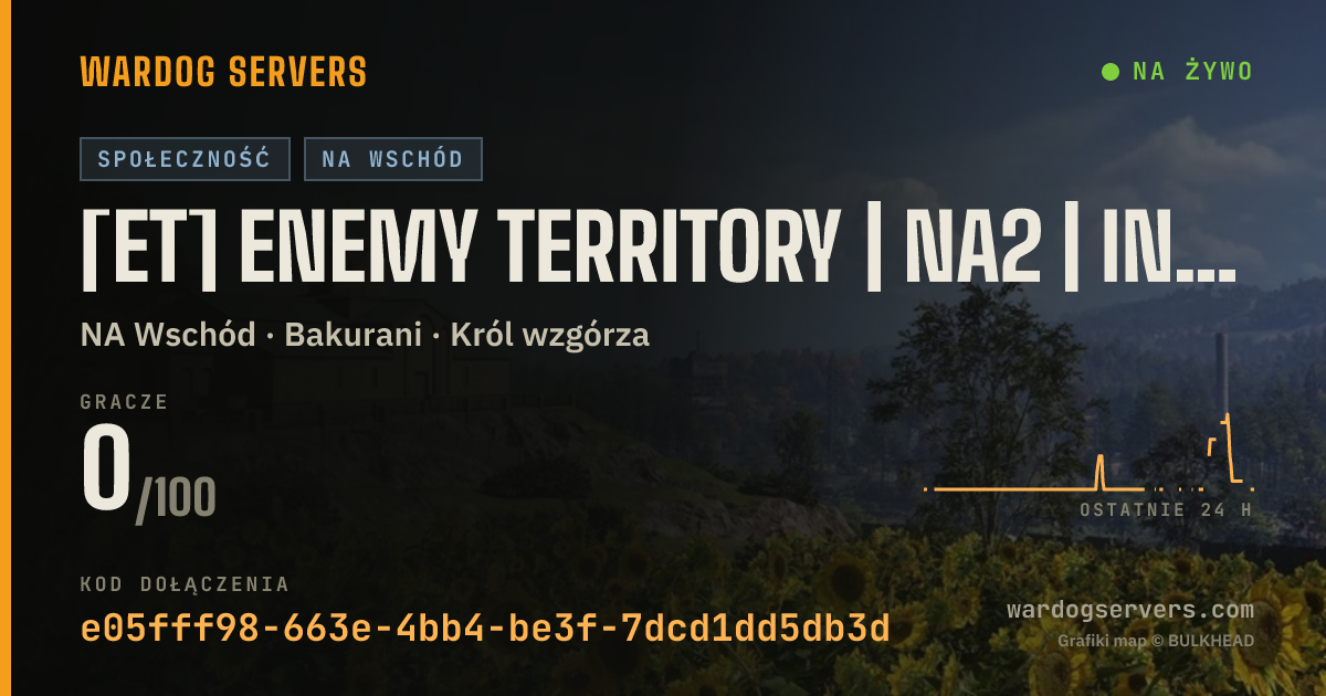 Baner ze statusem na żywo: [ET] Enemy Territory | NA2 | INF ONLY | NO GL HELI and NO MG HUM