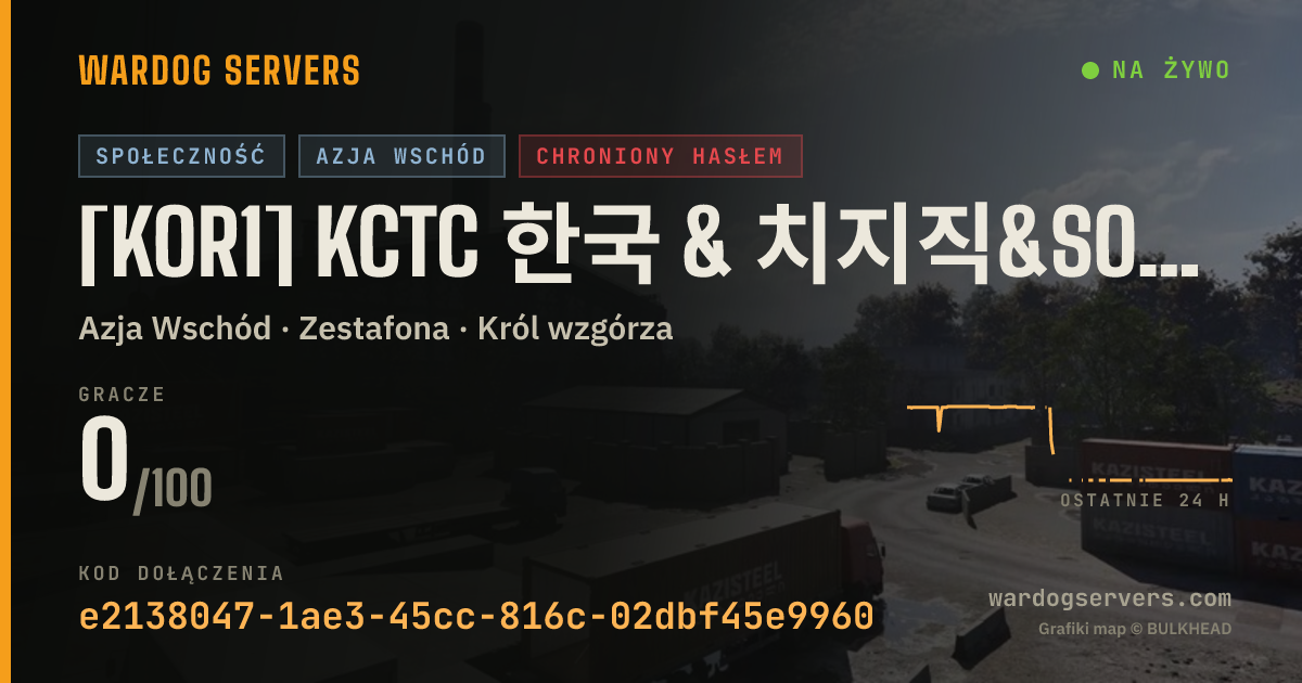 Baner ze statusem na żywo: [KOR1] KCTC 한국 & 치지직&SOOP & PW : KCTC 디코 / 문의 : crazy_food