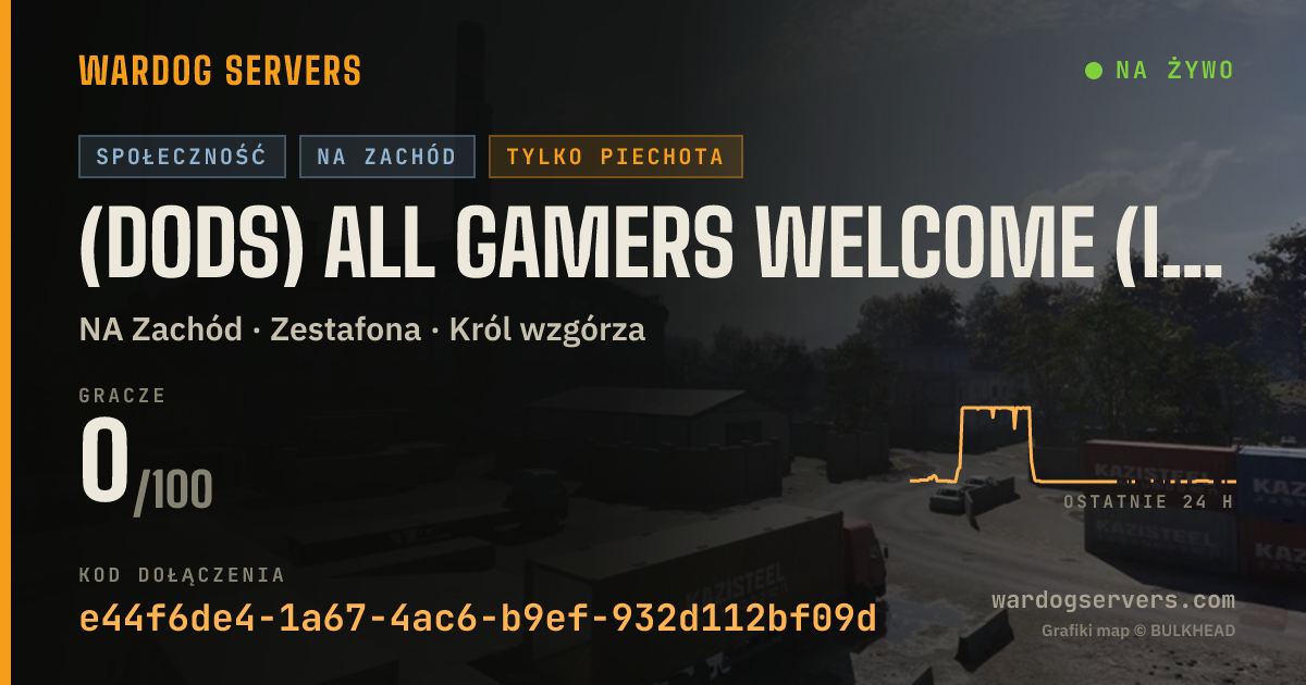 Baner ze statusem na żywo: (DODS) All Gamers Welcome (Infantry Only)