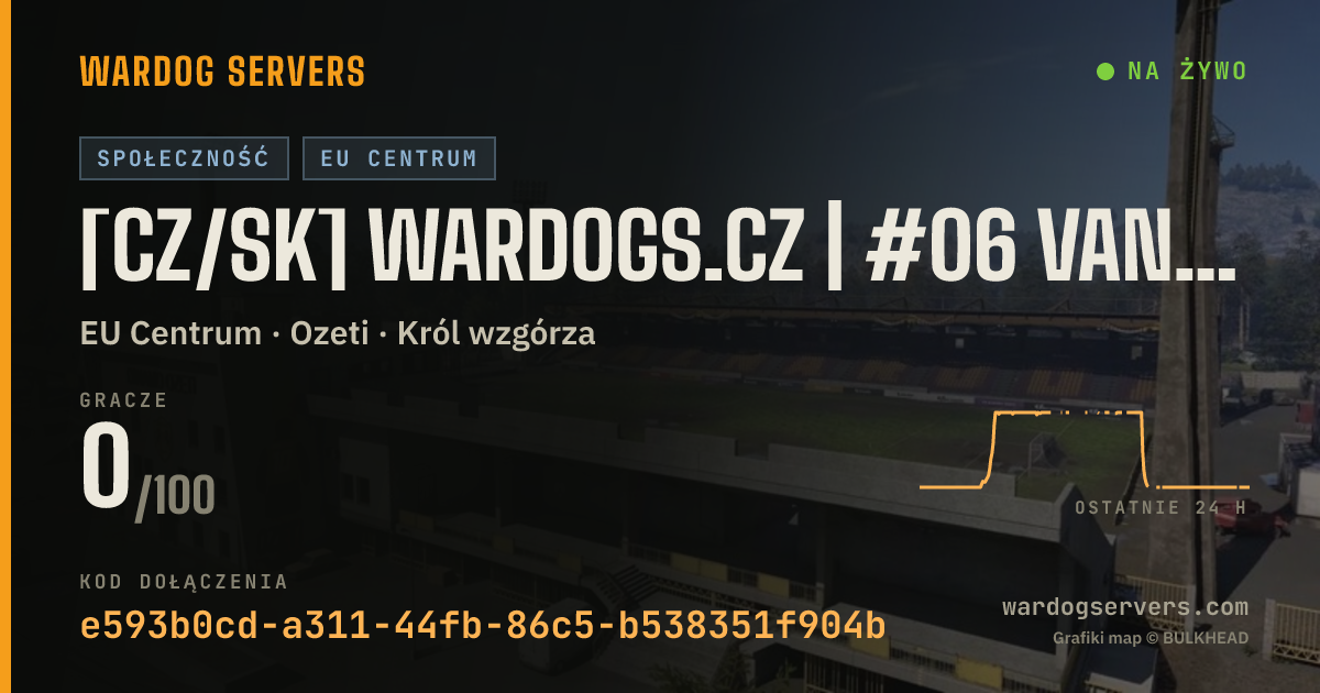 Baner ze statusem na żywo: [CZ/SK] WARDOGS.CZ | #06 VANILLA | discord.gg/wardogsczsk