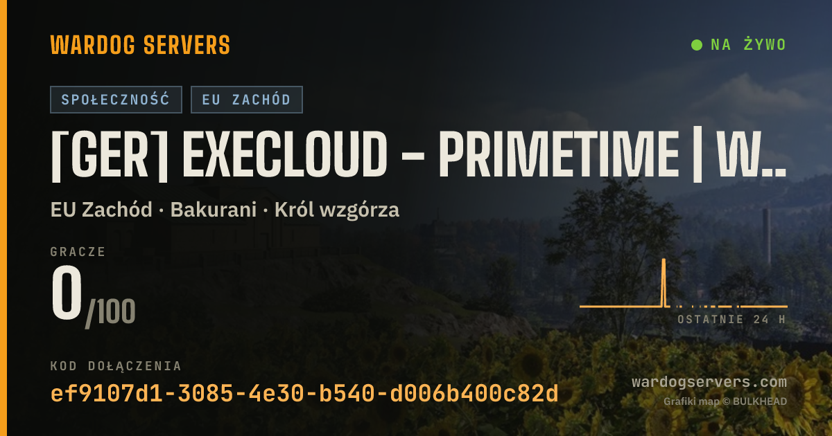 Baner ze statusem na żywo: [GER] EXECLOUD - Primetime | Withelist Seeder | Stats