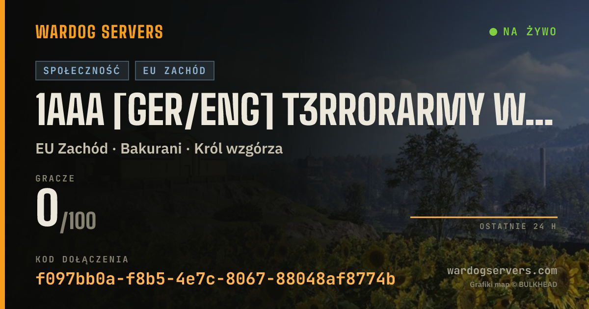 Baner ze statusem na żywo: 1AAA [GER/ENG] T3rr0rArmy Wardogs