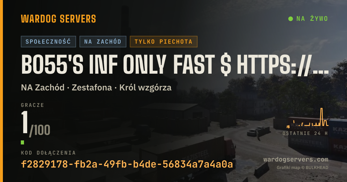 Baner ze statusem na żywo: B055's Infantry only server https://discord.gg/JuBEjCNhf3