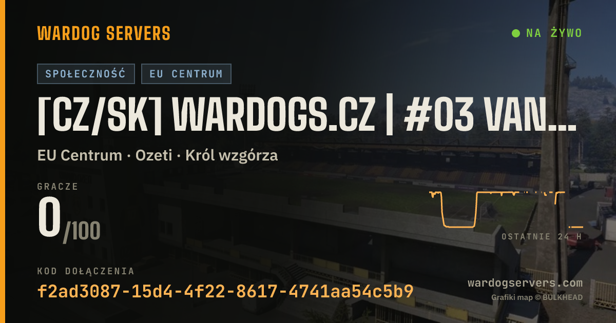 Baner ze statusem na żywo: [CZ/SK] WARDOGS.CZ | #03 VANILLA | discord.gg/wardogsczsk
