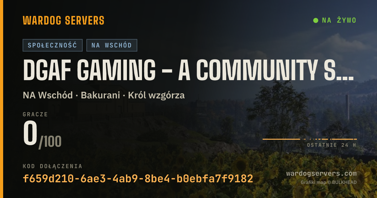 Baner ze statusem na żywo: DGAF Gaming - A Community Server