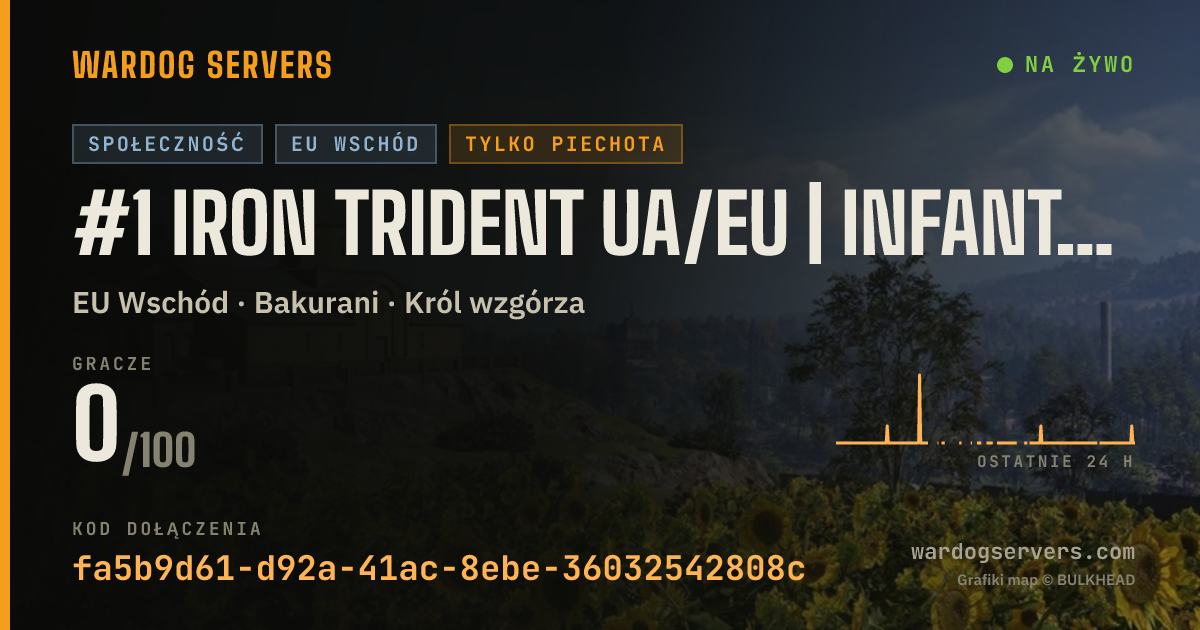 Baner ze statusem na żywo: #1 Iron Trident UA/EU | INFANTRY [50V50]