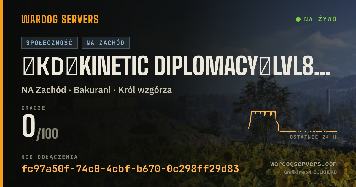 Baner ze statusem na żywo: ΞKDΞ Kinetic Diplomacy︱LVL85 MAX︱Free Vet/1st Responder PRIO Q