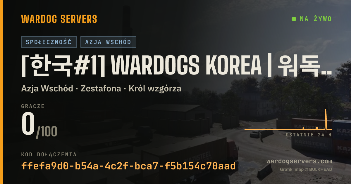 Baner ze statusem na żywo: [한국#1] WARDOGS KOREA | 워독스 한국 커뮤니티