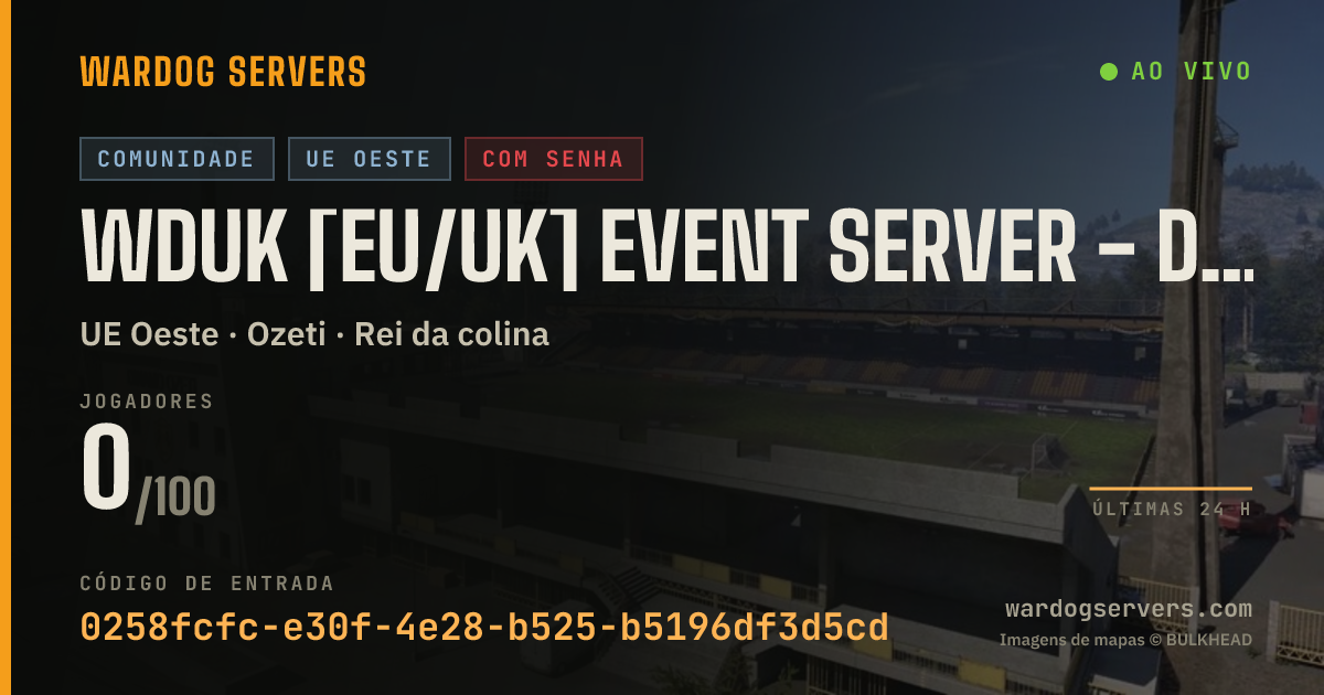 Banner de status ao vivo de WDUK [EU/UK] EVENT Server - Discord.gg/wardogsuk