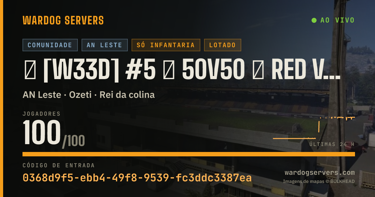 Banner de status ao vivo de ★ [W33D] #5 ★ 50v50 ★ RED vs GREEN ★ RAIN ONLY ★ Wardogs.host