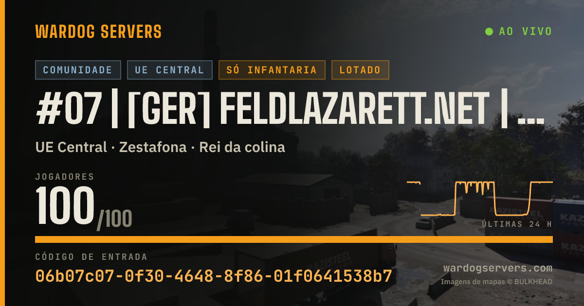 Banner de status ao vivo de #07 | [GER] Feldlazarett.net | 50v50 | Infantry Only | 97-85