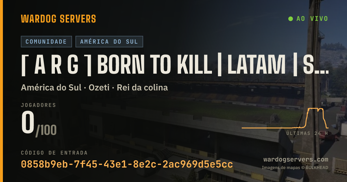 Banner de status ao vivo de [ A R G ] BORN TO KILL | LATAM | SOLO ESP | ADM ACTIVO