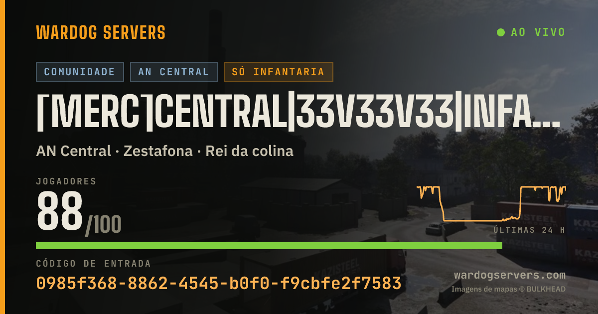 Banner de status ao vivo de [Merc]Central|33v33v33|InfantryOnly|Discord.gg/m3rc
