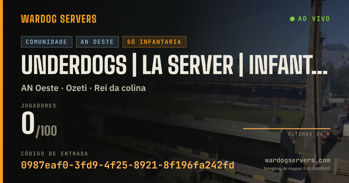 Banner de status ao vivo de UNDERDOGS | LA SERVER | INFANTRY