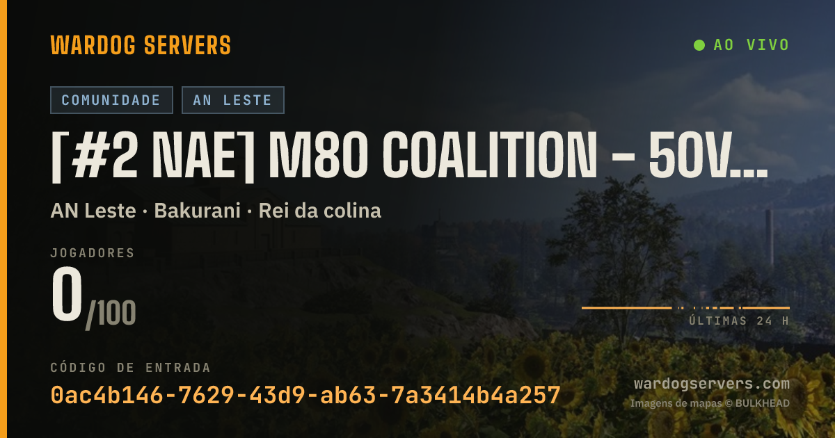 Banner de status ao vivo de [#2 NAE] M80 COALITION - 50v50 - wardogs.M80.gg