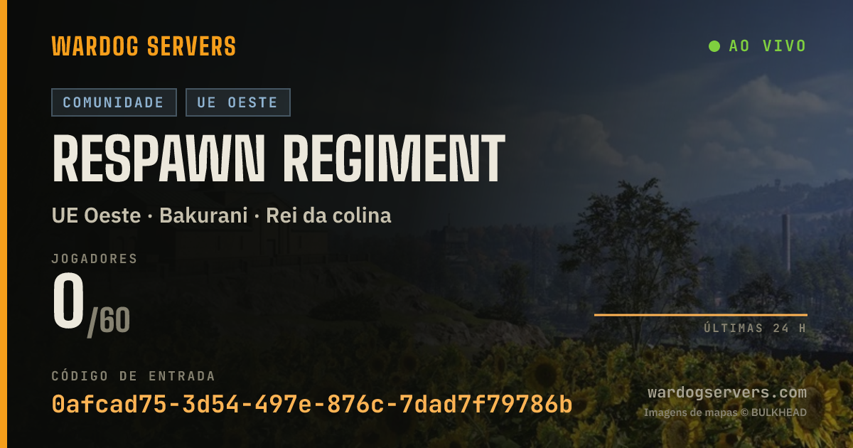 Banner de status ao vivo de Respawn Regiment