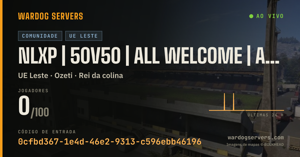 Banner de status ao vivo de NLXP | 50v50 | ALL WELCOME | ACTIVE ADMINS | EU
