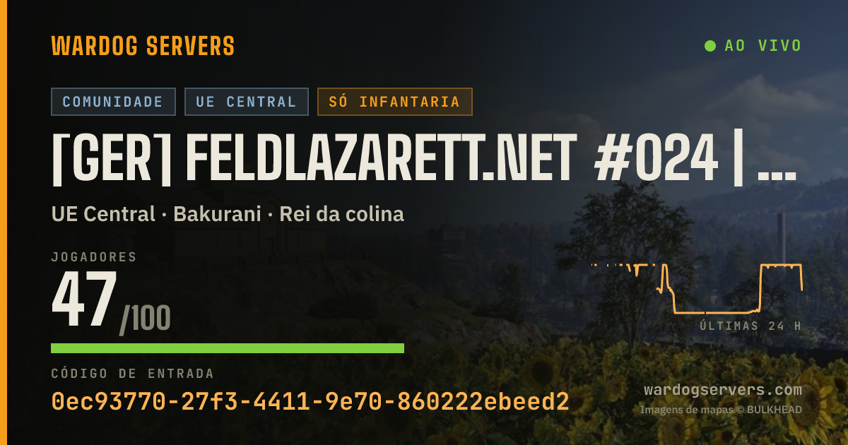 Banner de status ao vivo de [GER] Feldlazarett.net #024 | 50v50 | Infantry Only | 6-12