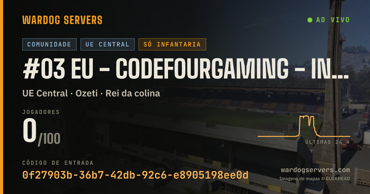 Banner de status ao vivo de #03 EU - CodeFourGaming - Infantry - discord.gg/c4g