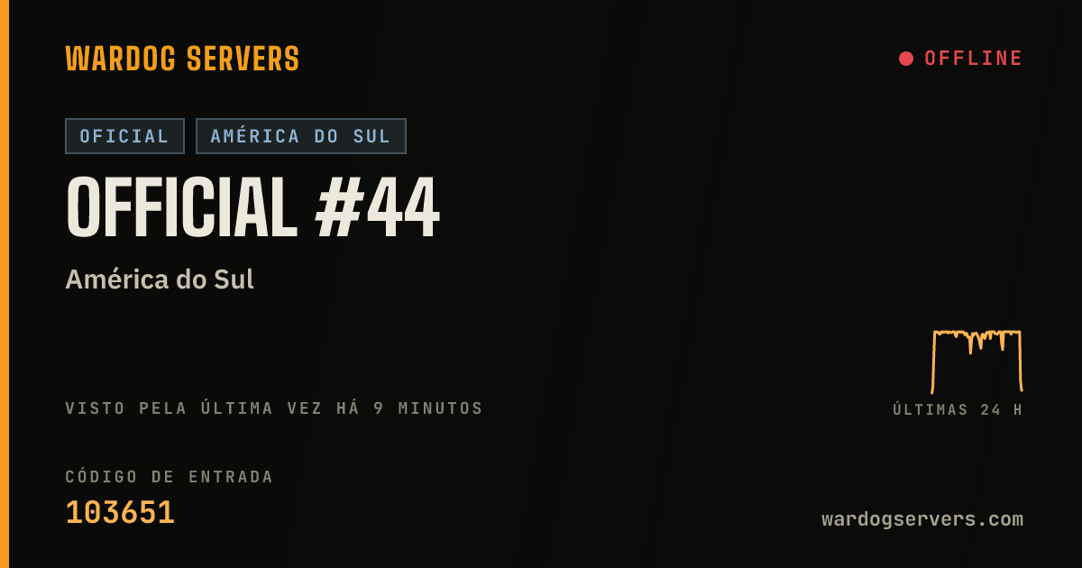 Banner de status ao vivo de Official #44