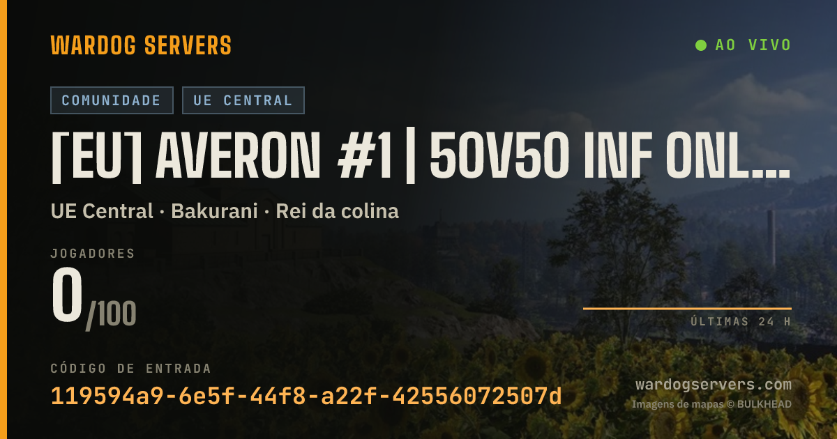 Banner de status ao vivo de [EU] AVERON #1 | 50v50 INF ONLY | averon.gg
