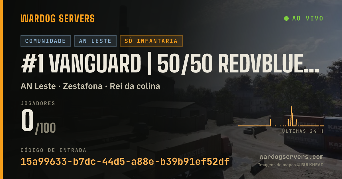 Banner de status ao vivo de #1 Vanguard | 50/50 RedvBlue | vng.one | SeedingRewards
