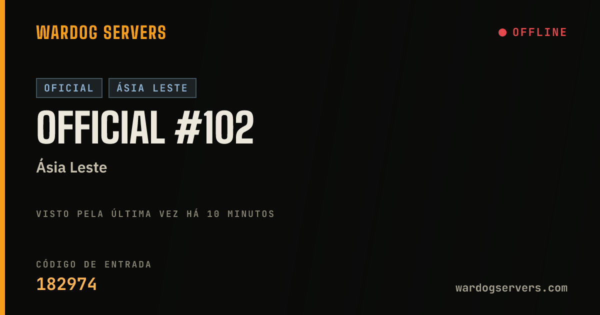 Banner de status ao vivo de Official #102