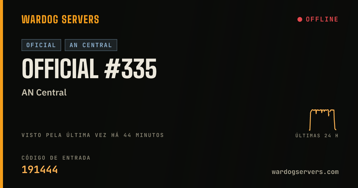 Banner de status ao vivo de Official #335