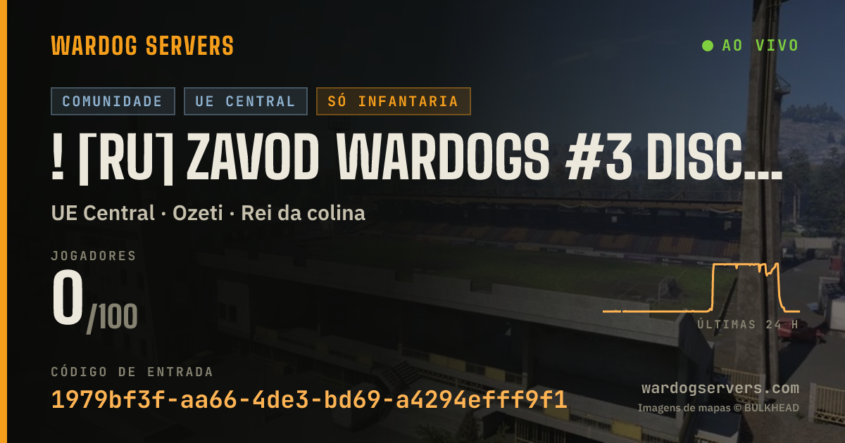 Banner de status ao vivo de ! [RU] ZAVOD WARDOGS #3 discord.gg/zavod-wardogs