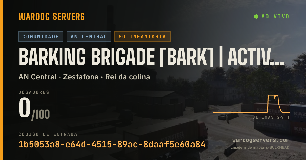 Banner de status ao vivo de Barking Brigade [BARK] | Active Admins | Infantry Only