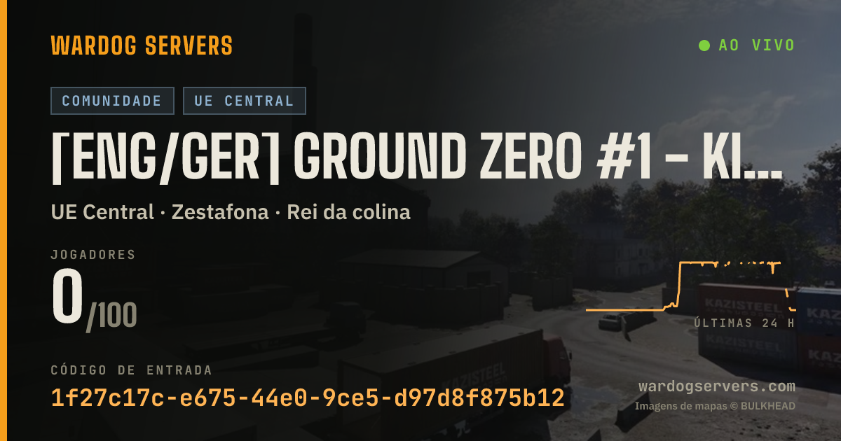 Banner de status ao vivo de [ENG/GER] Ground Zero #1 - Kill Box Alpha - Discord.gg/GZNUKE