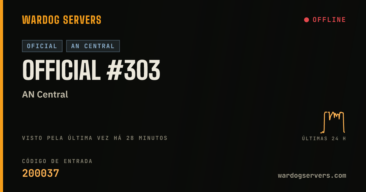 Banner de status ao vivo de Official #303