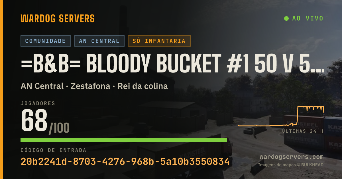Banner de status ao vivo de =B&B= Bloody Bucket #1 50 v 50 No GL Helo - discord.gg/bbucket