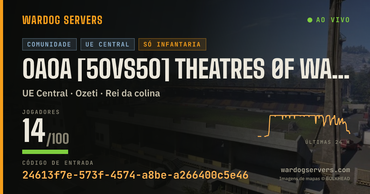 Banner de status ao vivo de 0A0A [50vs50] THEATRES ØF WAR | MAX LVL 50 | EU • GER/ENG