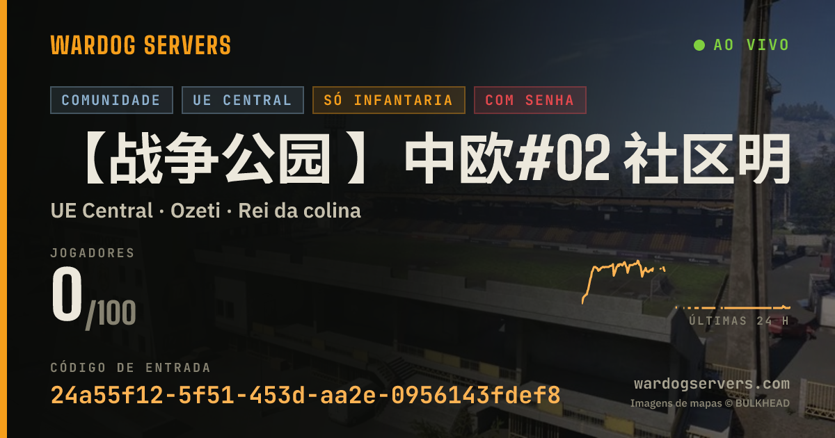 Banner de status ao vivo de 【战争公园 】中欧#02 社区明星服务器 认准唯一QQ群69778645