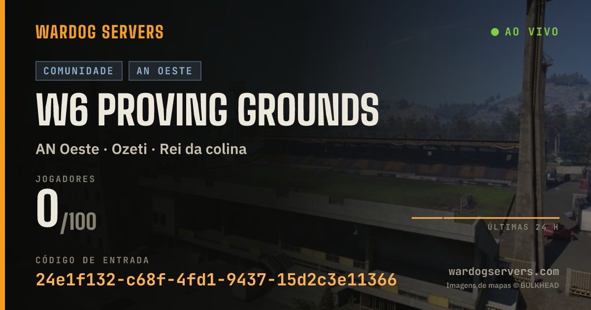 Banner de status ao vivo de W6 PROVING GROUNDS