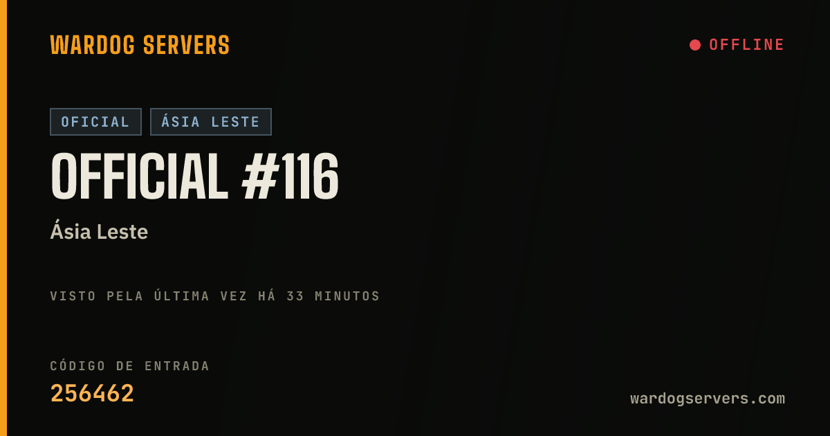 Banner de status ao vivo de Official #116