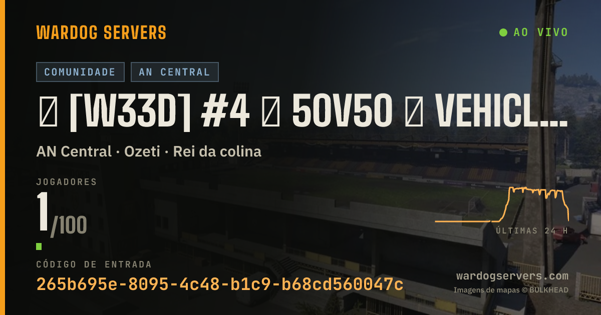 Banner de status ao vivo de ★ [W33D] #4 ★ 50v50 ★ VEHICLES ★ EXPERIMENTAL ★ Wardogs.host
