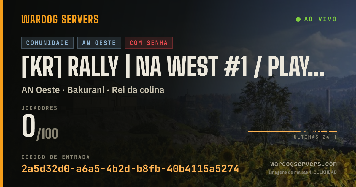 Banner de status ao vivo de [KR] RALLY | NA WEST #1 / playrally.kr