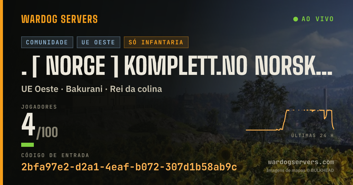 Banner de status ao vivo de . [ NORGE ] KOMPLETT.NO NORSK SERVER 3 | INFANTRY ONLY