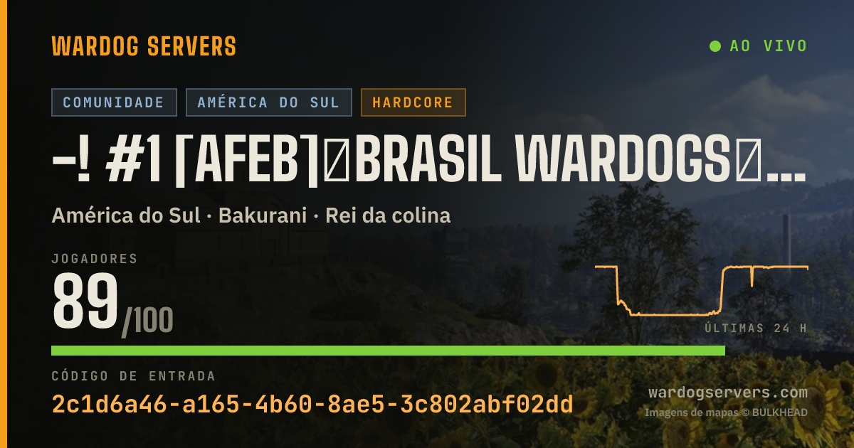 Banner de status ao vivo de -! #1 [aFEB]★BRASIL WARDOGS★ 『DISCORD.GG/FEBSERVER』