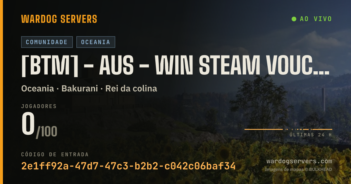 Banner de status ao vivo de [BTM] - AUS - Win Steam Vouchers - discord.gg/bantam