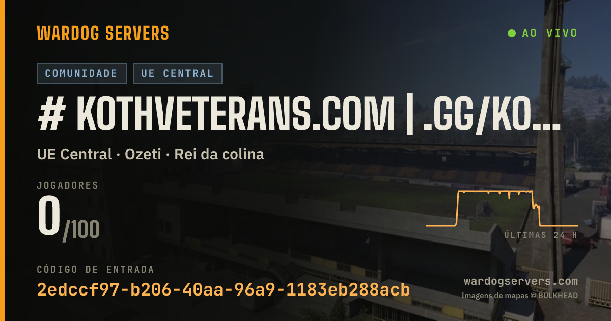 Banner de status ao vivo de # KOTHVeterans.com | .gg/kothveterans | EU4 | LVL 50 MAX